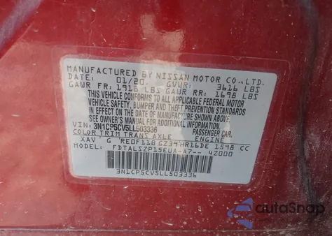 2020 Nissan Kicks Sv Xtronic Cvt from USA, damaged, VIN 3N1CP5CV5LL503336